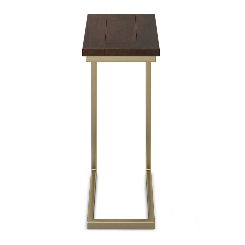 Table d'appoint industrielle en métal massif, en forme de C, de 45,7 cm de large – 45,7 L x 25,4 P x 61 H cm