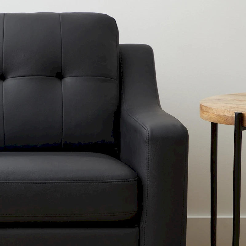 Causeuse à accoudoirs incurvés recouverte de tissu de 54 po