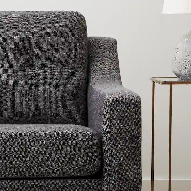 Causeuse à accoudoirs incurvés recouverte de tissu de 54 po