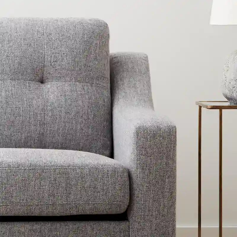 Causeuse à accoudoirs incurvés recouverte de tissu de 54 po