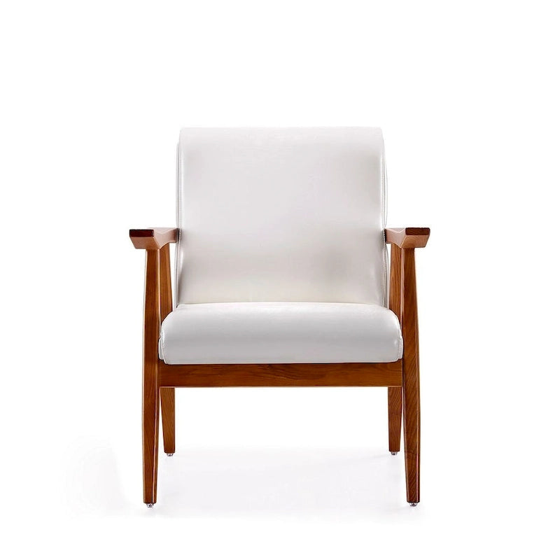 Fauteuil d'appoint mi-siècle en similicuir ambre