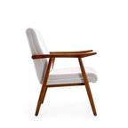 Fauteuil d'appoint mi-siècle en similicuir ambre