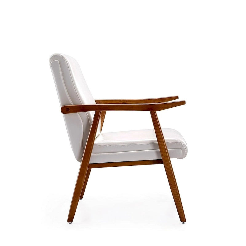 Fauteuil d'appoint mi-siècle en similicuir ambre
