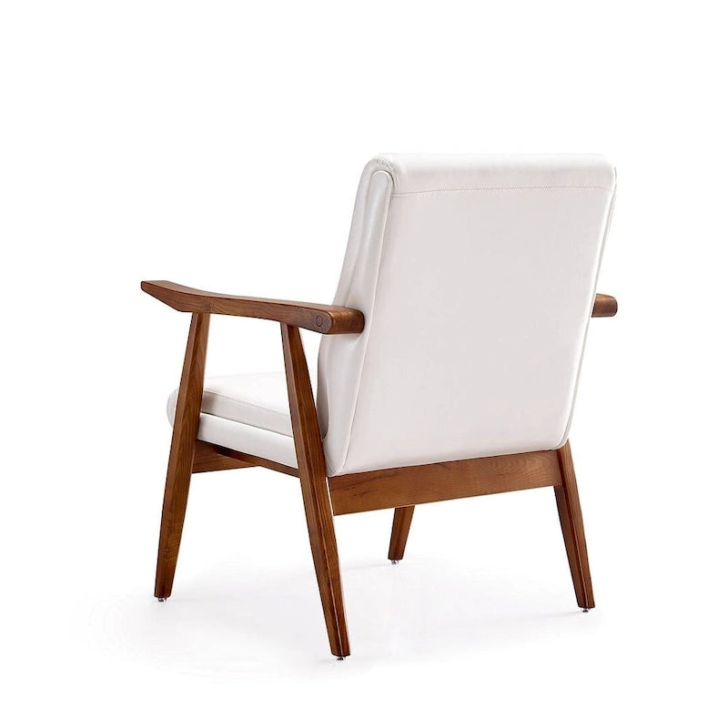 Fauteuil d'appoint mi-siècle en similicuir ambre