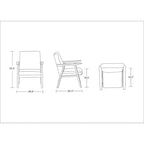 Fauteuil d'appoint mi-siècle en similicuir ambre
