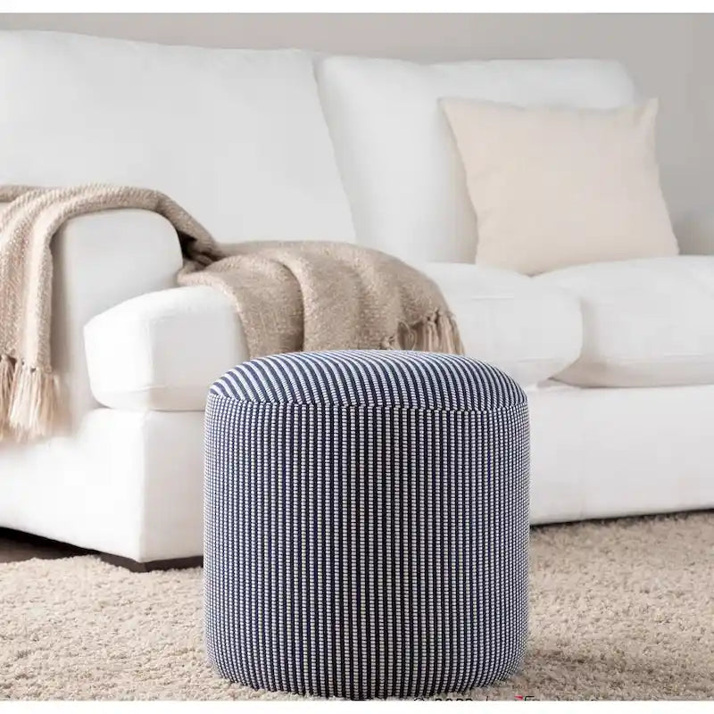 Pouf ottoman tricoté rond de 40 cm
