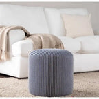 Pouf ottoman tricoté rond de 40 cm