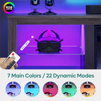 Meuble TV LED 70 pouces avec étagères en verre trempé et armoire ouverte - 71 po