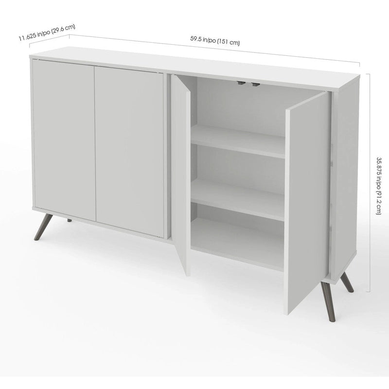 Meuble de rangement compact de 152 cm avec étagères réglables