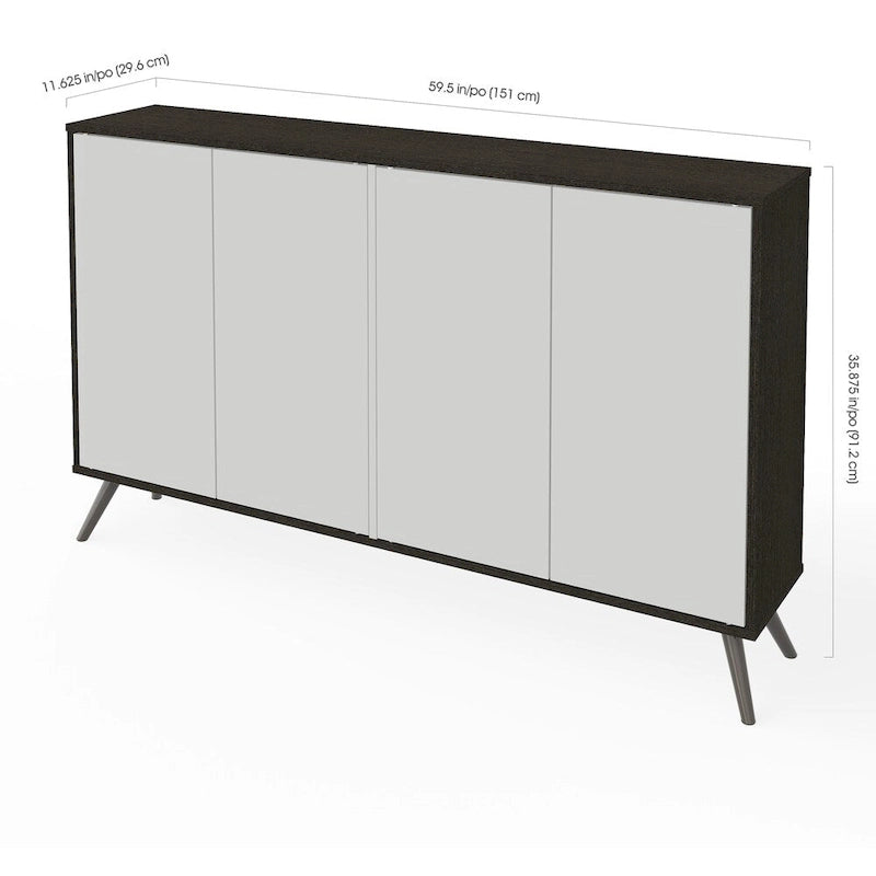 Meuble de rangement compact de 152 cm avec étagères réglables
