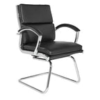 Chaise visiteur mi-dossier en similicuir