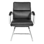 Chaise visiteur mi-dossier en similicuir