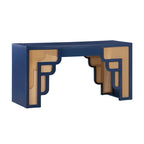 Bureau 1 tiroir en bois et rotin