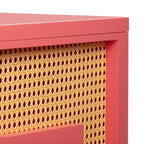 Bureau 1 tiroir en bois et rotin