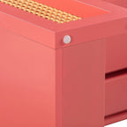 Bureau 1 tiroir en bois et rotin