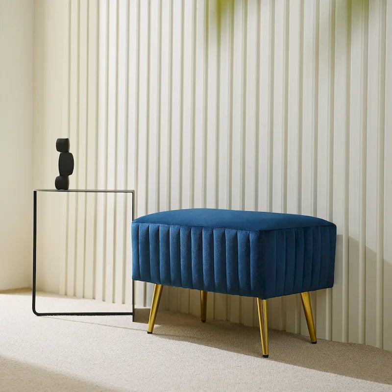 Banc d'entrée moderne rembourré de 60 cm avec assise en velours