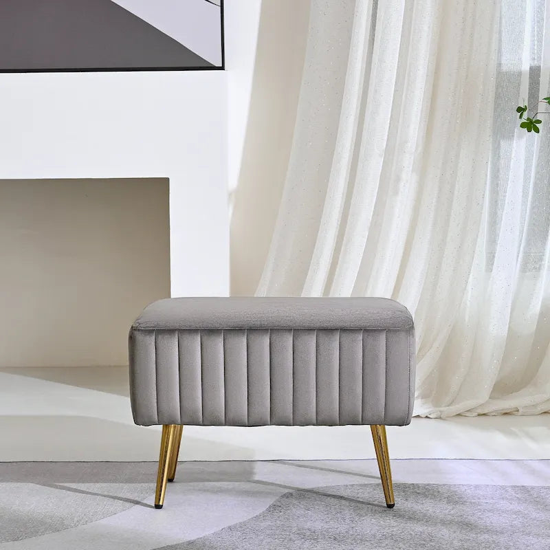 Banc d'entrée moderne rembourré de 60 cm avec assise en velours