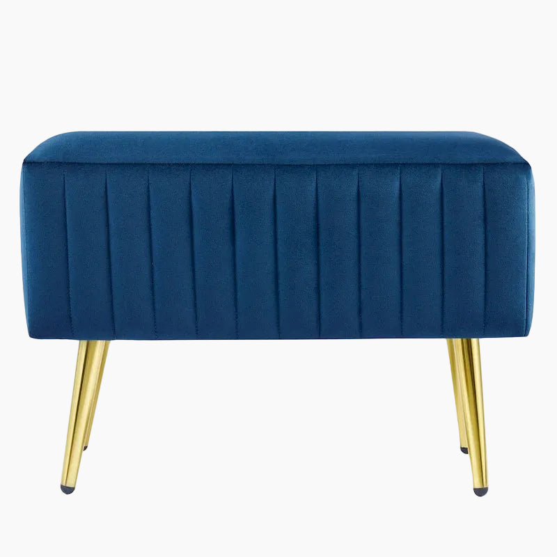 Banc d'entrée moderne rembourré de 60 cm avec assise en velours