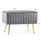 Banc d'entrée moderne rembourré de 60 cm avec assise en velours