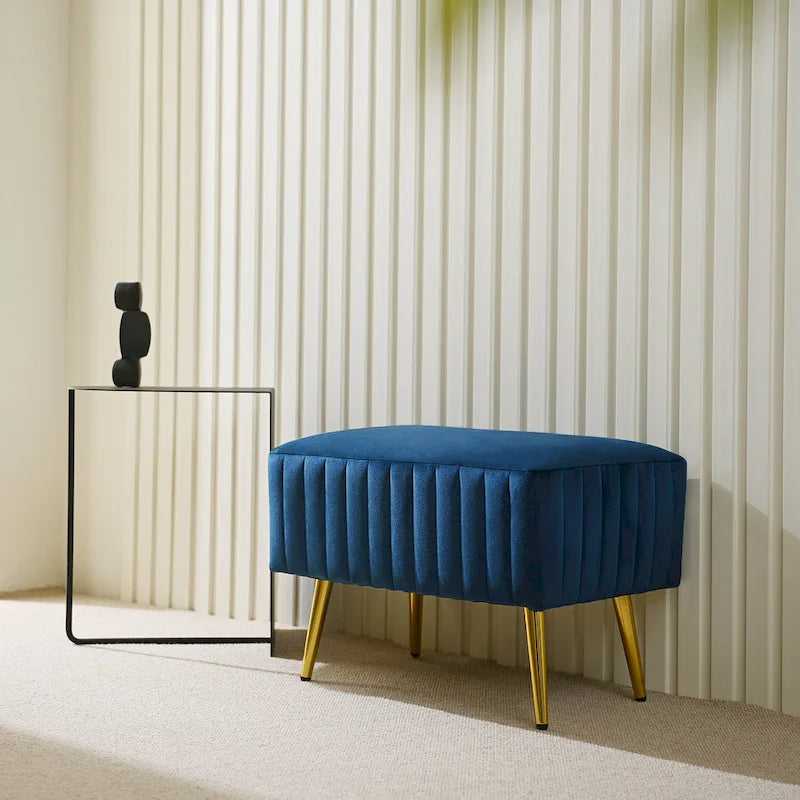 Banc d'entrée moderne rembourré de 60 cm avec assise en velours