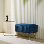 Banc d'entrée moderne rembourré de 60 cm avec assise en velours