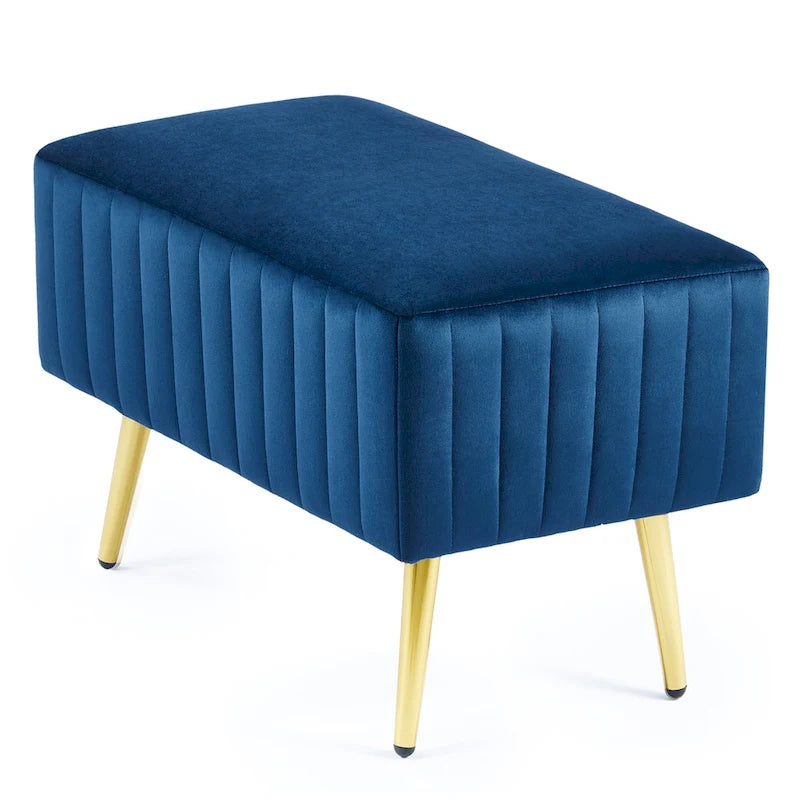Banc d'entrée moderne rembourré de 60 cm avec assise en velours