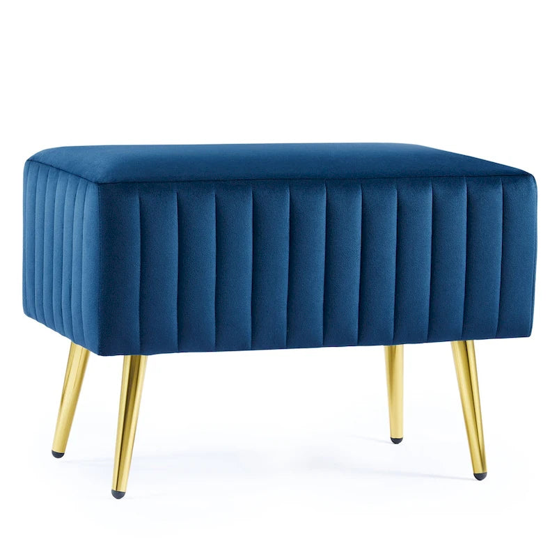 Banc d'entrée moderne rembourré de 60 cm avec assise en velours