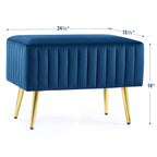 Banc d'entrée moderne rembourré de 60 cm avec assise en velours