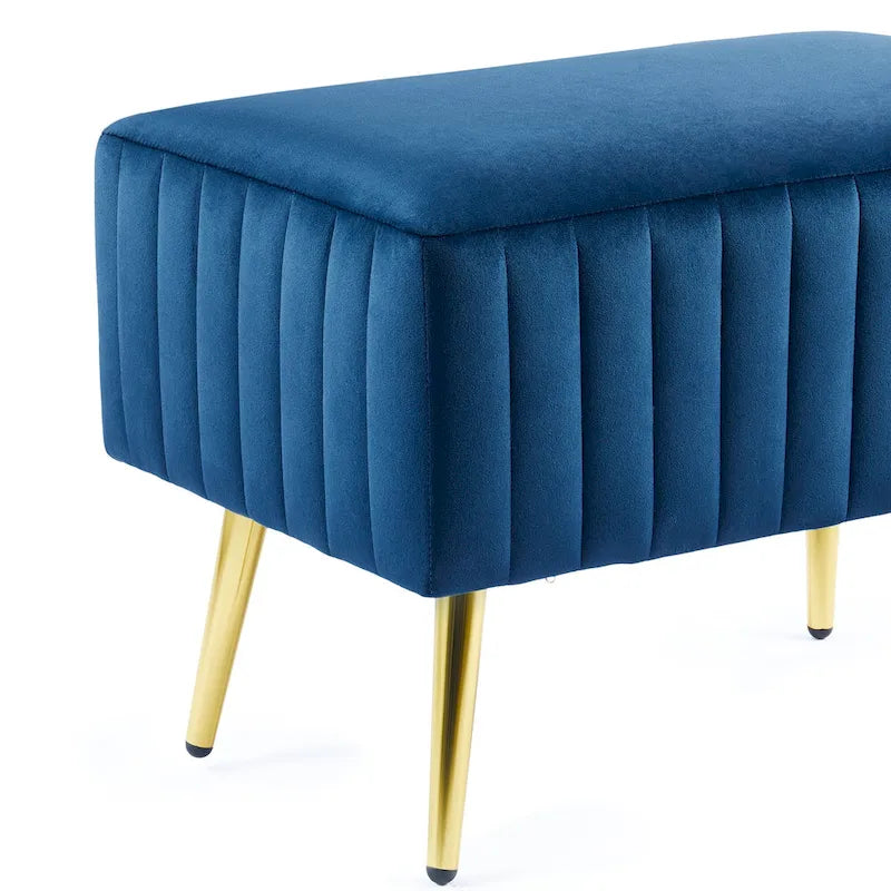 Banc d'entrée moderne rembourré de 60 cm avec assise en velours