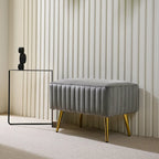 Banc d'entrée moderne rembourré de 60 cm avec assise en velours