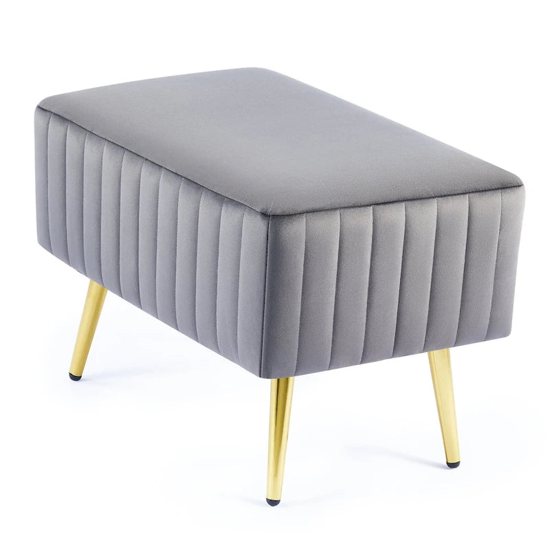 Banc d'entrée moderne rembourré de 60 cm avec assise en velours