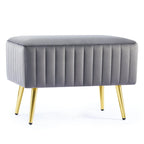 Banc d'entrée moderne rembourré de 60 cm avec assise en velours