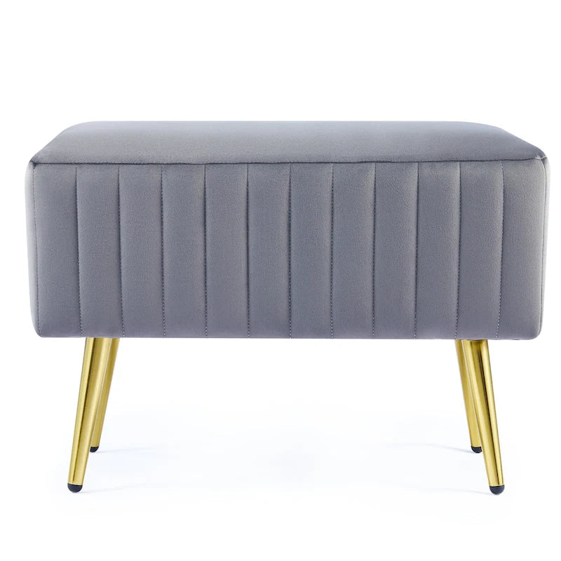 Banc d'entrée moderne rembourré de 60 cm avec assise en velours