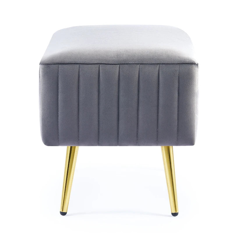 Banc d'entrée moderne rembourré de 60 cm avec assise en velours