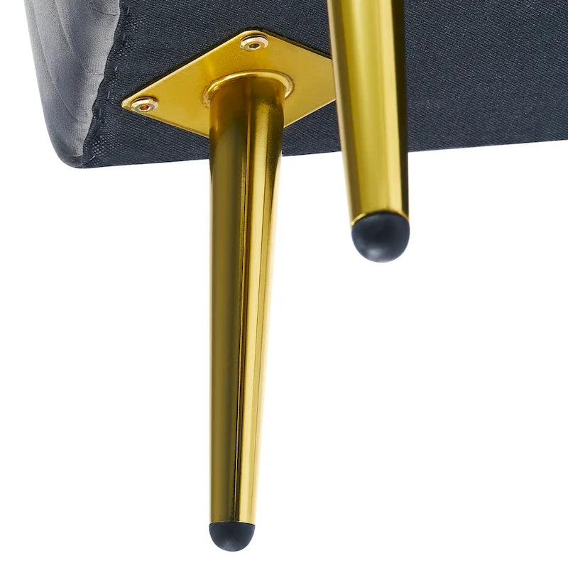Banc d'entrée moderne rembourré de 60 cm avec assise en velours