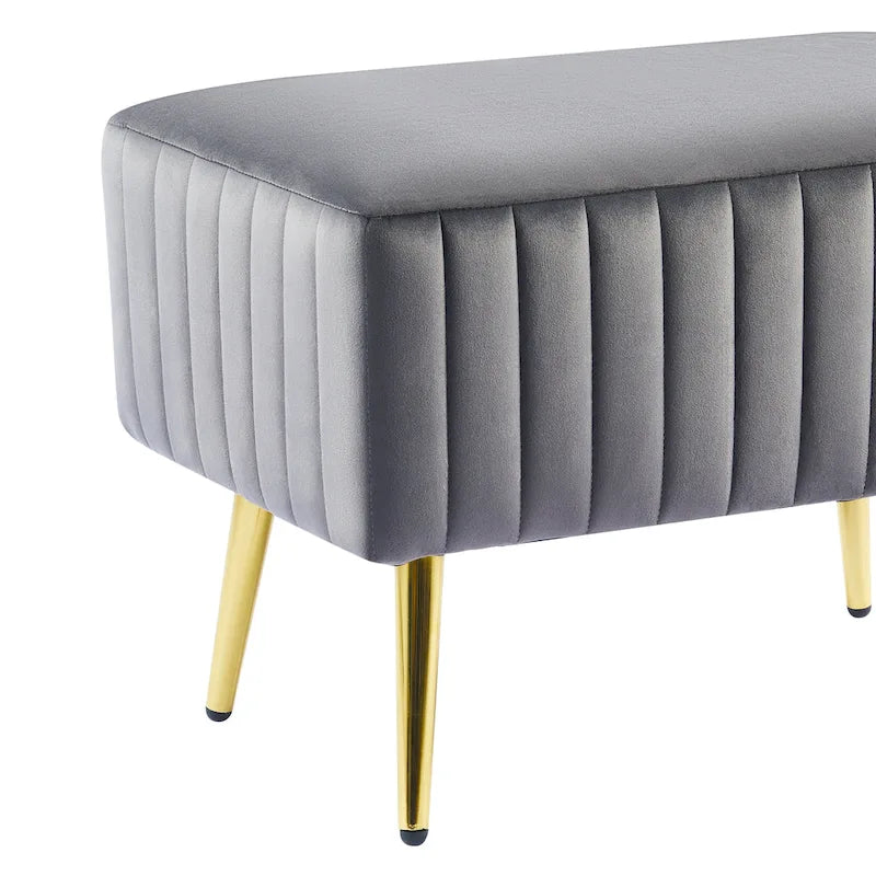 Banc d'entrée moderne rembourré de 60 cm avec assise en velours
