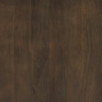 Table d'appoint ronde en bois massif cannelé marron foncé