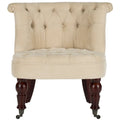 Fauteuil d'appoint capitonné crème naturel