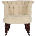Fauteuil d'appoint capitonné crème naturel
