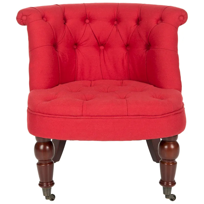 Fauteuil d'appoint capitonné crème naturel
