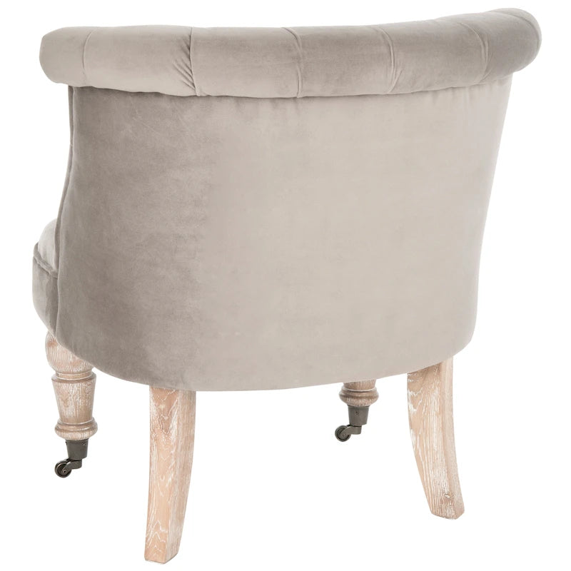 Fauteuil d'appoint capitonné crème naturel