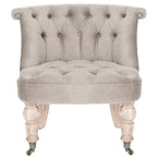 Fauteuil d'appoint capitonné crème naturel