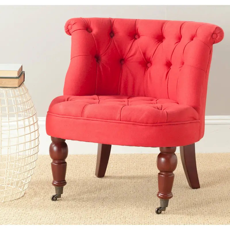 Fauteuil d'appoint capitonné crème naturel