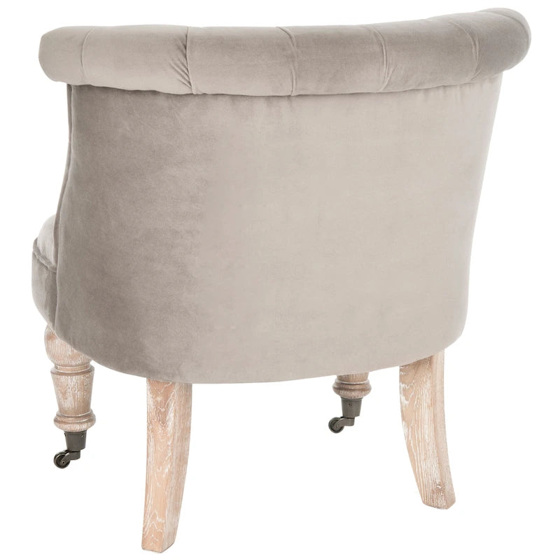 Fauteuil d'appoint capitonné crème naturel