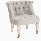 Fauteuil d'appoint capitonné crème naturel