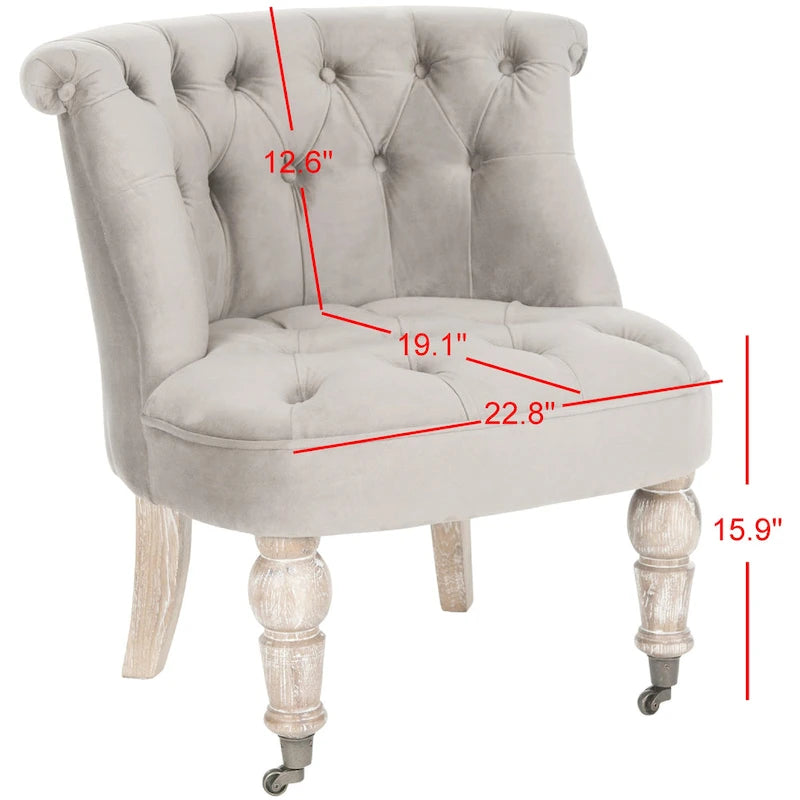 Fauteuil d'appoint capitonné crème naturel