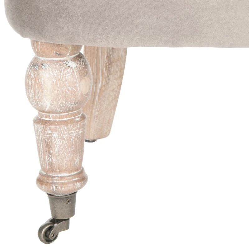 Fauteuil d'appoint capitonné crème naturel