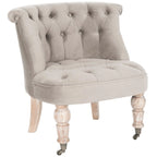 Fauteuil d'appoint capitonné crème naturel