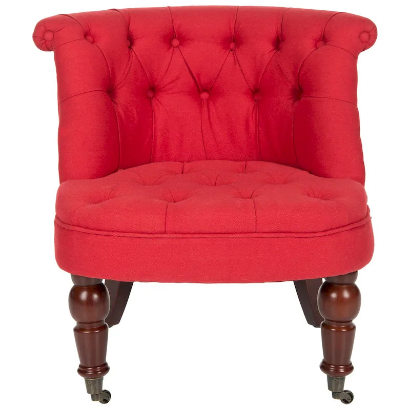 Fauteuil d'appoint capitonné crème naturel