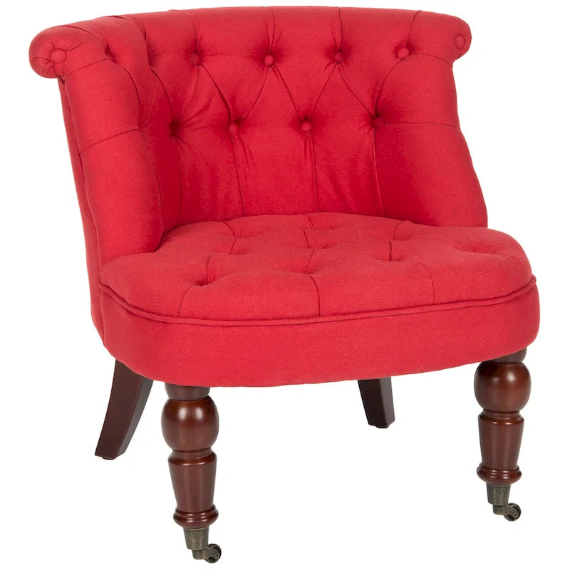 Fauteuil d'appoint capitonné crème naturel